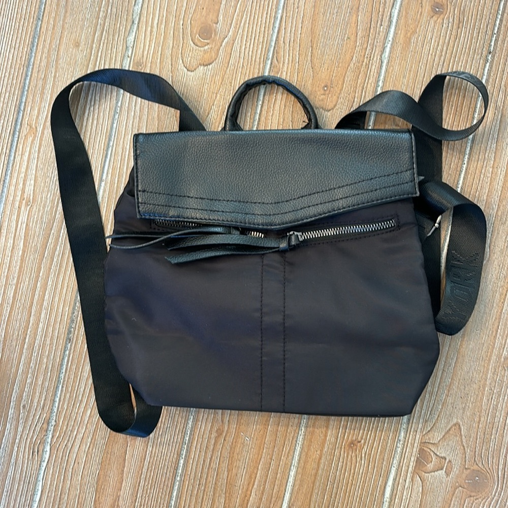 Botkier Black Mini Backpact Nylon and Faux Leather